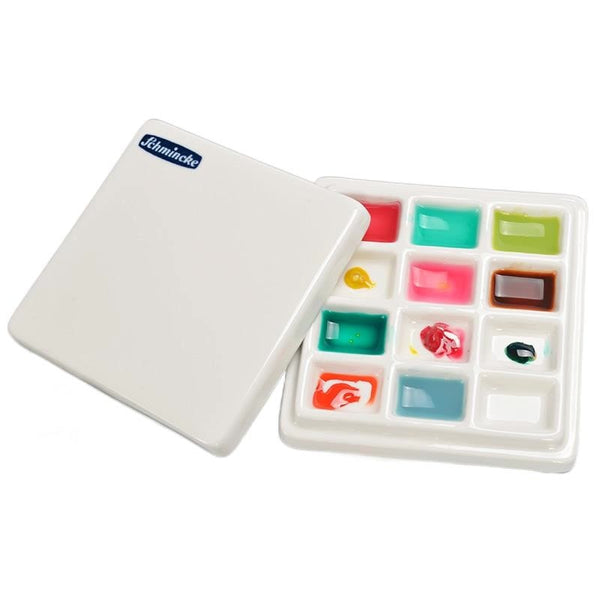 Square Ceramic Watercolor Palette With Lid CP-119/118 12/20 Grids