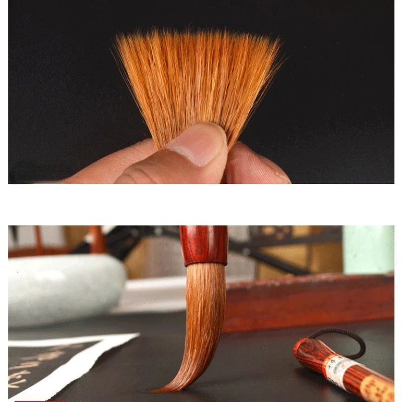 Brown Weasel Hard Hair Brushes for  Chinese Calligraphy Water Color Painting