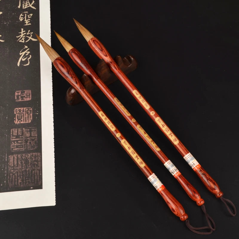 Brown Weasel Hard Hair Brushes for  Chinese Calligraphy Water Color Painting