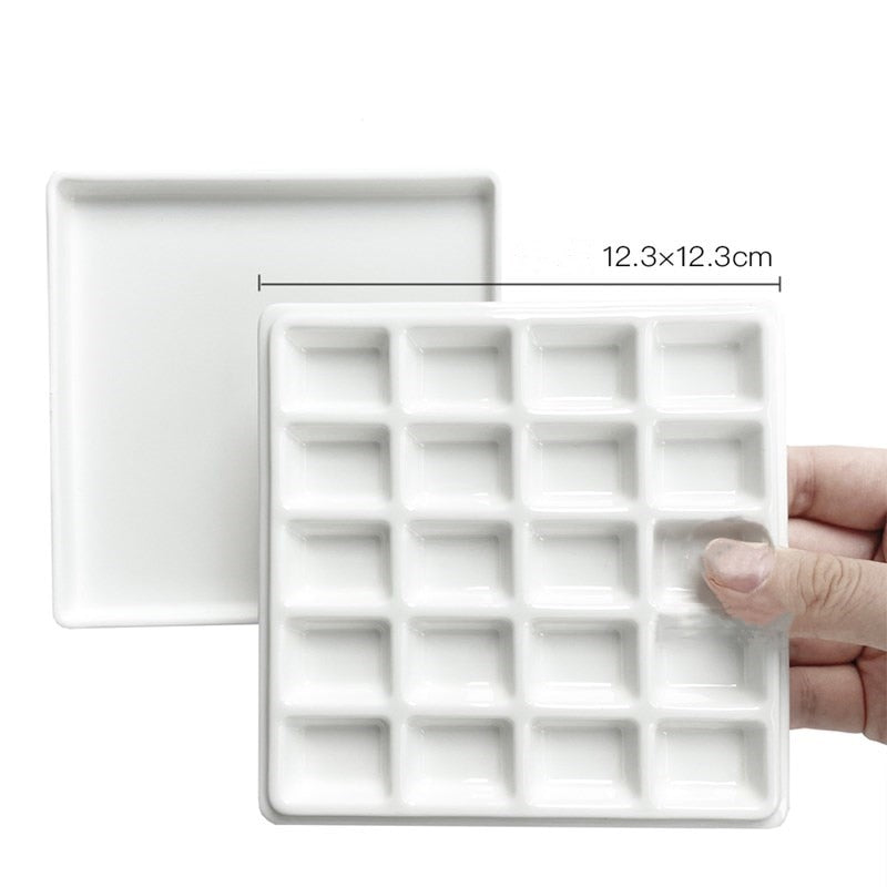 12/20 Grid "Schmincke" Ceramic Palette with/without Lid
