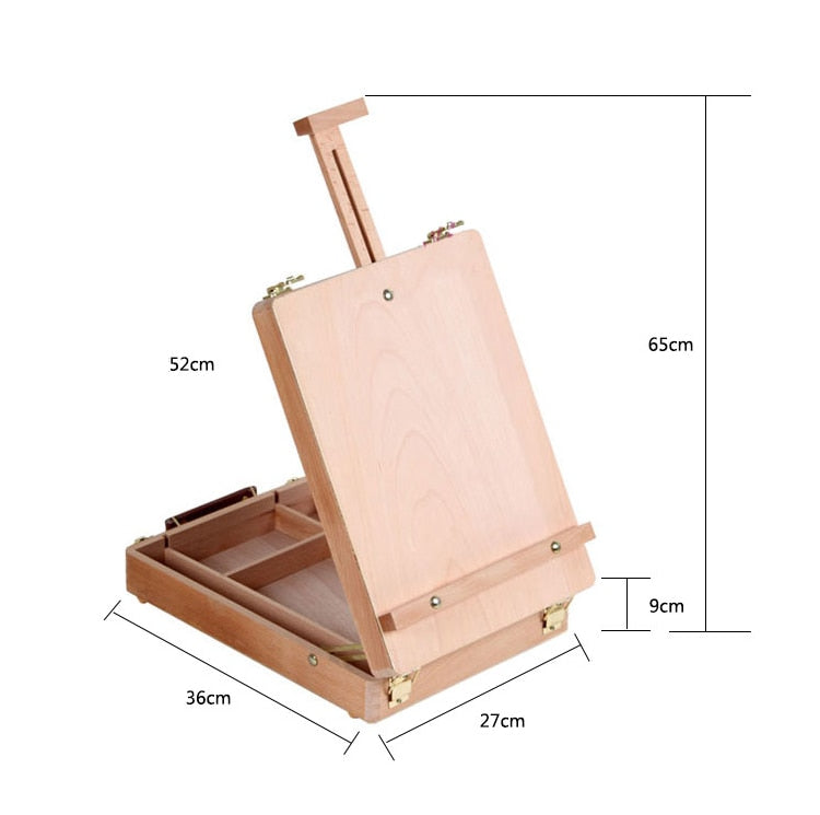 Wooden Easel Table Box for Art Drawings Paintings