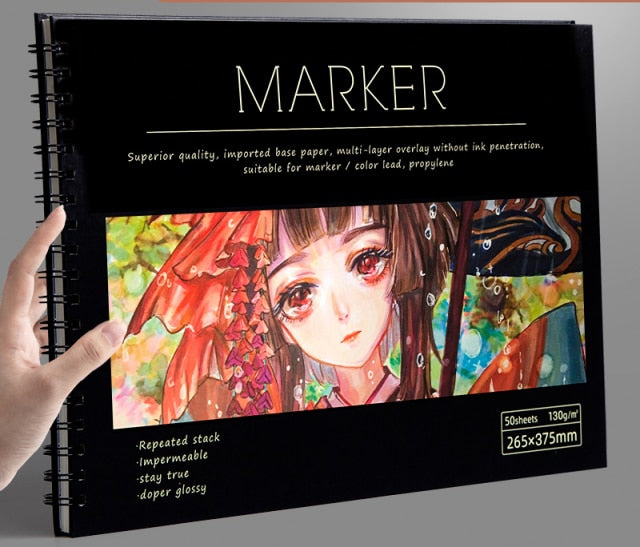 Marker 8K/16K/A4 50 Sheets Thicken Paper Sketch Book for Art Painting