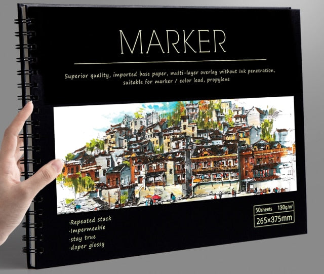 Marker 8K/16K/A4 50 Sheets Thicken Paper Sketch Book for Art Painting
