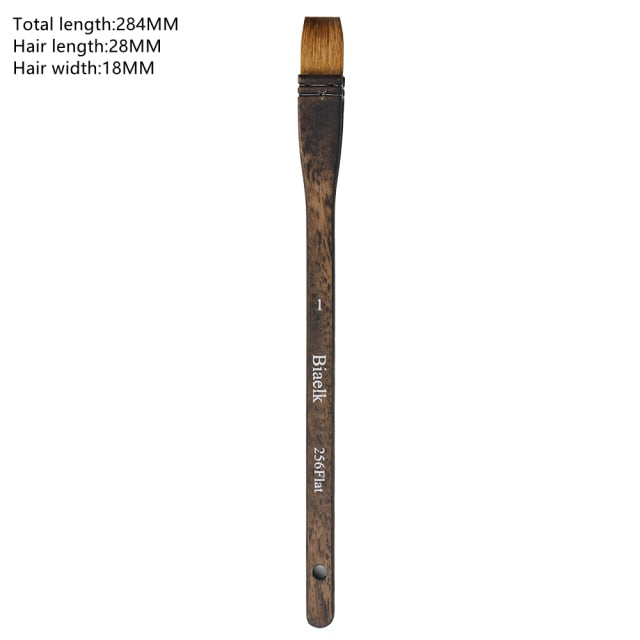 1PC 256Flat High Quality Goat Hair Wooden Handle Watercolor Paint Brus –  Artbiz Supply