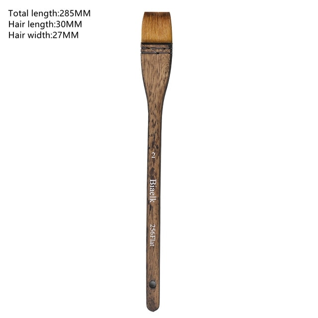 1PC 256Flat High Quality Goat Hair Wooden Handle Watercolor Paint Brus –  Artbiz Supply