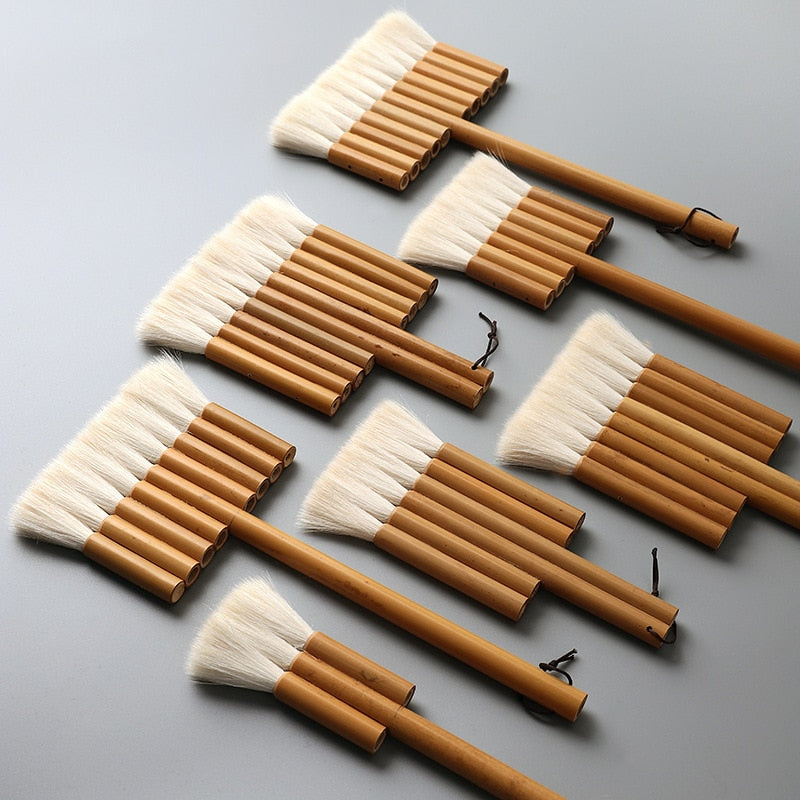 ARTISANAL Bamboo Wool-Hair Brushes on Watercolor painting