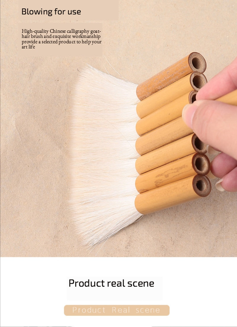 ARTISANAL Bamboo Wool-Hair Brushes on Watercolor painting