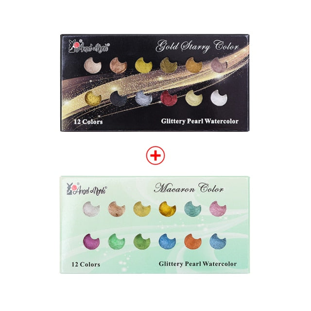 Pearlescent/Gem/Starry Solid 6/12 Watercolor Paints