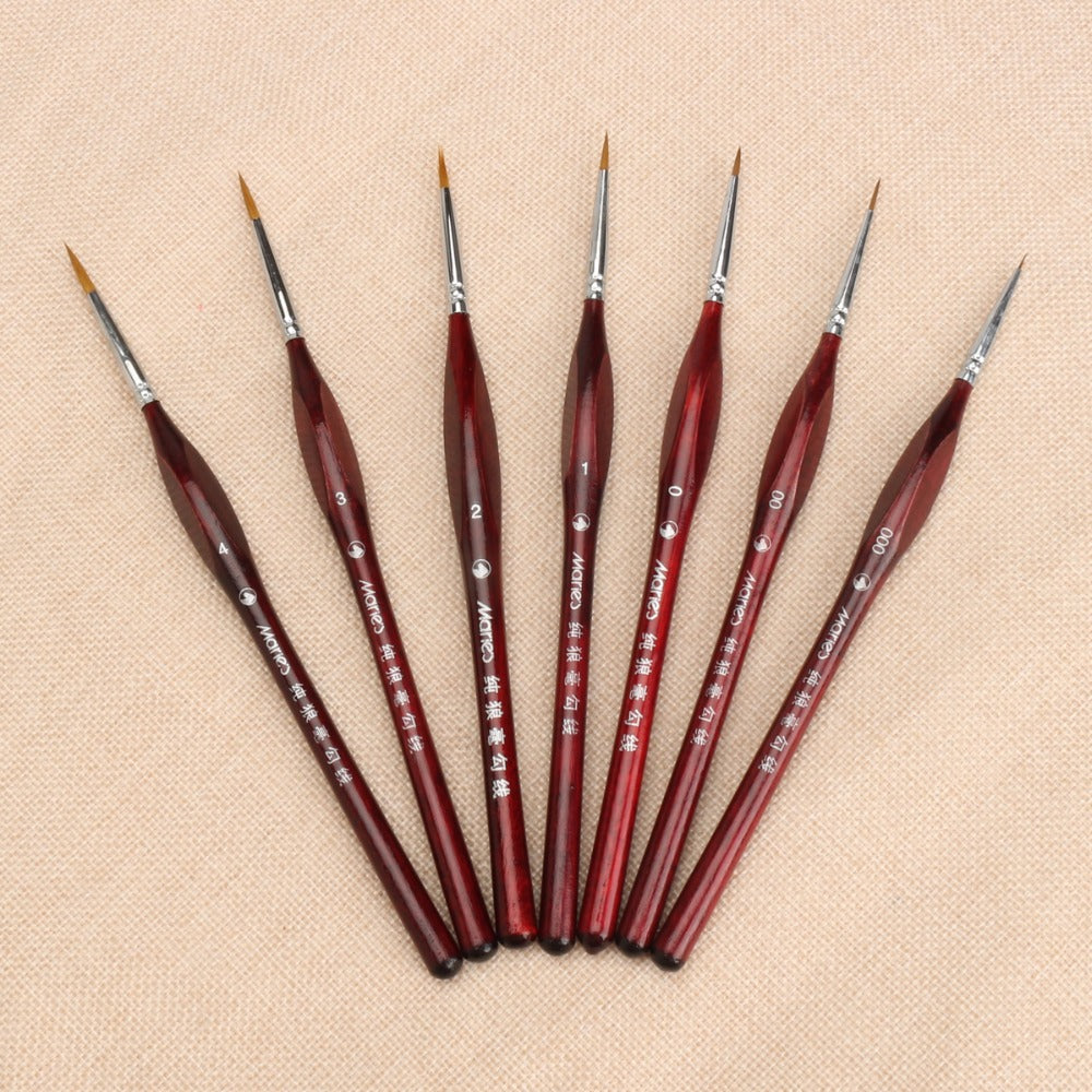 7-Pcs  Professional Sable Hair Fine Liner Brushes