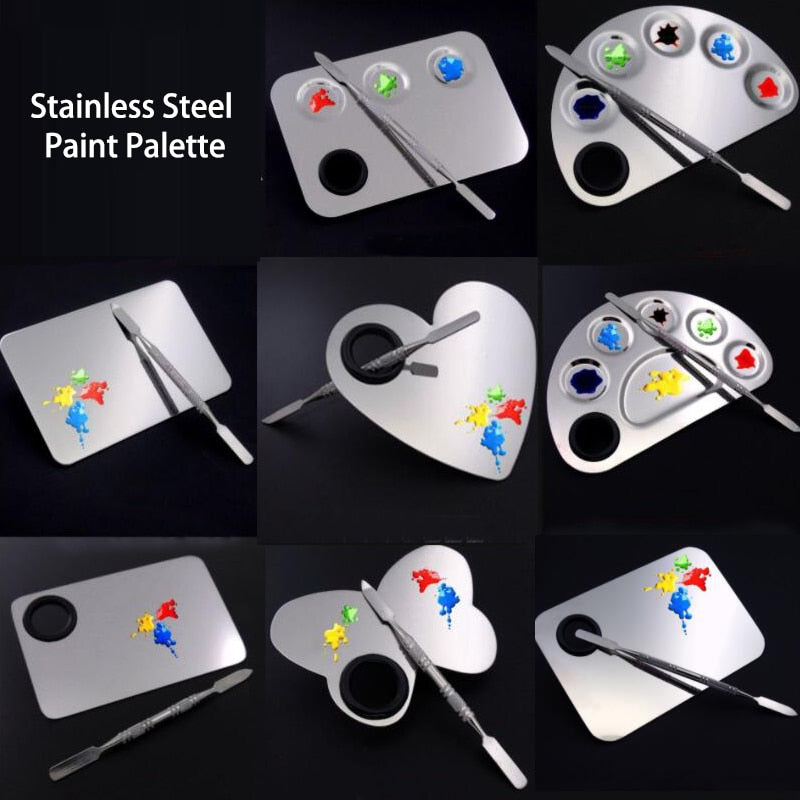 Stainless Steel Paint Palette Acrylic Oil Painting